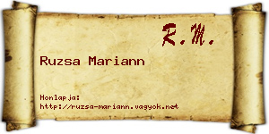 Ruzsa Mariann névjegykártya