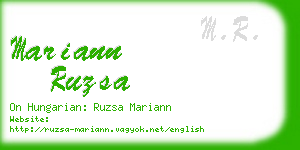 mariann ruzsa business card